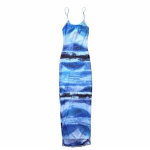 White Fox Boutique "The Lucky One" Maxi Dress - Ocean Spray Size XS